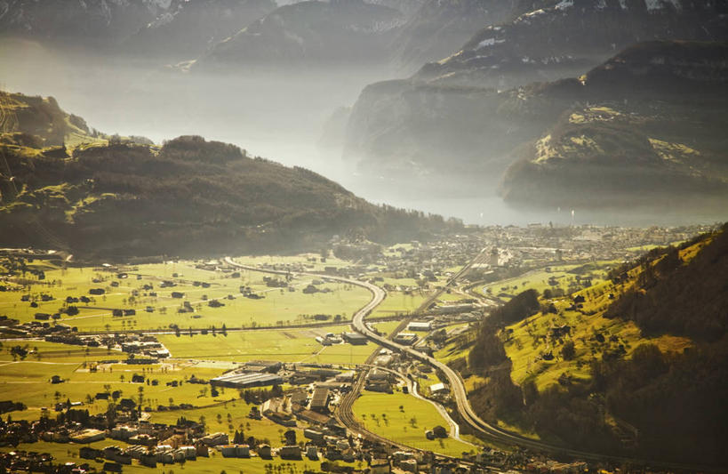 无人,横图,室外,白天,旅游,度假,美景,山,山脉,雾,瑞士,景观,城镇,娱乐,自然,享受,休闲,景色,放松,摄影,宁静,自然风光,施维茨,彩图