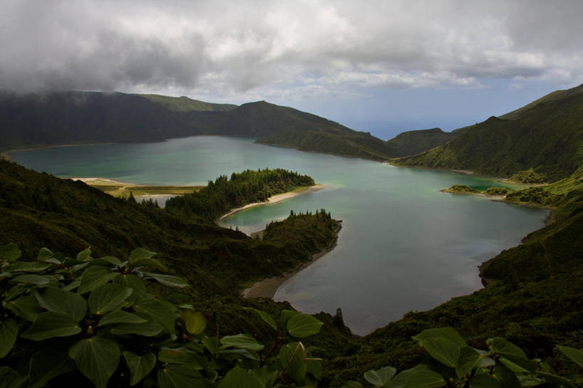 无人,横图,室外,湖,美景,山,植物,叶子,葡萄牙,景观,云,黎明,天空,自然,景色,摄影,宁静,自然风光,火山湖,亚速群岛,大西洋群岛,彩图