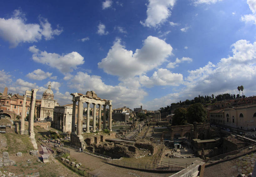 无人,横图,室外,白天,意大利,柱子,云,首都,历史,废墟,天空,摄影,意大利文化,古罗马广场,古代文明,彩图