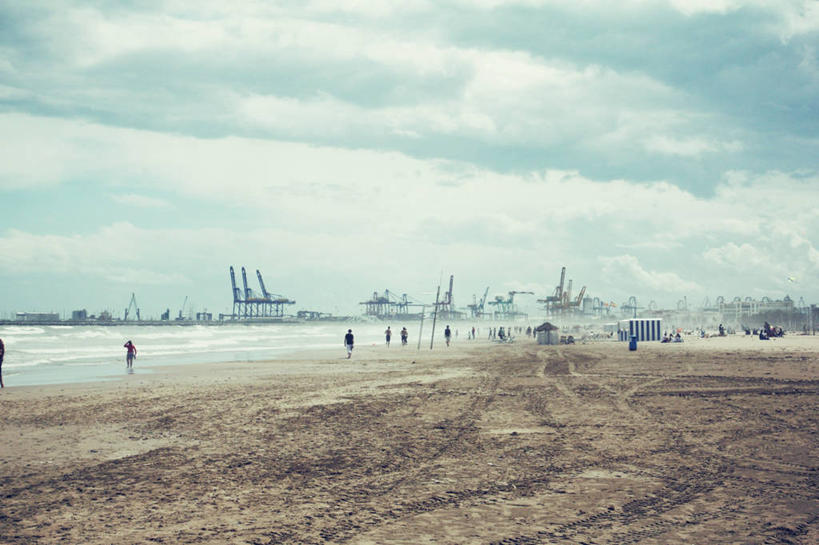 横图,室外,白天,建筑业,海洋,西班牙,云,天空,建筑工地,摄影,发展,巴伦西亚省,海滩,彩图