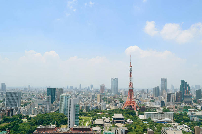 无人,横图,俯视,室外,白天,度假,美景,城市风光,城市,摩天大楼,东京,日本,日本文化,景观,云,塔,首都,娱乐,现代,树,天空,地标建筑,享受,休闲,景色,放松,摄影,宗教,东京塔,发展,港区,六本木,彩图,高角度拍摄