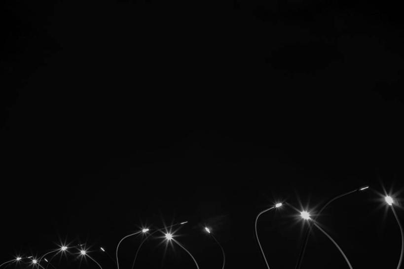 无人,横图,室外,夜晚,留白,路灯,日本,一排,整齐,横滨,神奈川县,排列,黑色,天空,摄影,能源,电,照亮,队列,彩图