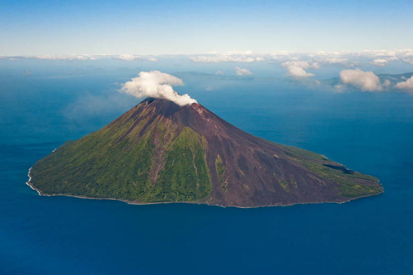 无人,横图,俯视,航拍,室外,白天,海洋,火山,美景,瓦努阿图,景观,水平线,风景,自然,景色,摄影,宁静,鸟瞰,自然风光,美拉尼西亚,彩图,高角度拍摄