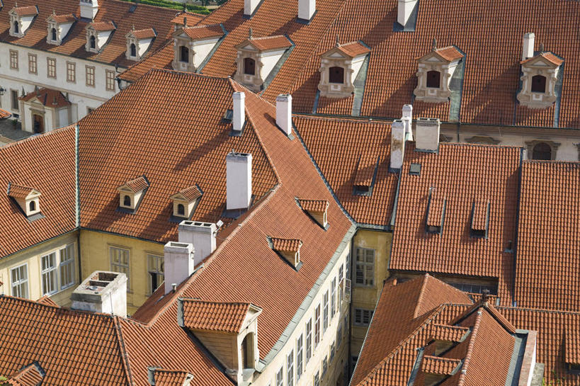 无人,横图,俯视,室外,白天,城市,建筑,古城,首都,瓦,地标建筑,摄影,捷克共和国,布拉格,彩图,高角度拍摄