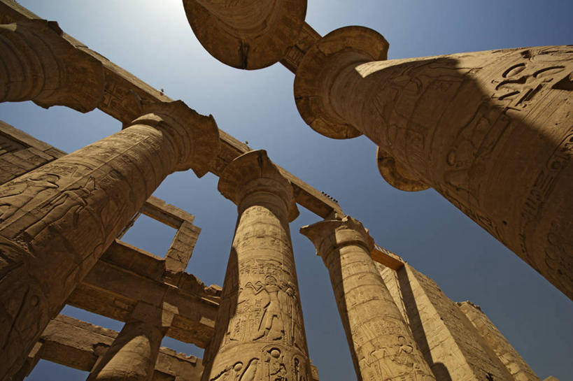 无人,横图,室外,白天,仰视,建筑,埃及,废墟,摄影,巨大,庞大,中东,象形文字,卡尔纳克神殿,宏大,硕大,伟大,古埃及文明,古代文明,柱廊,彩图,低角度拍摄,雕刻术,过去,埃及卢克索