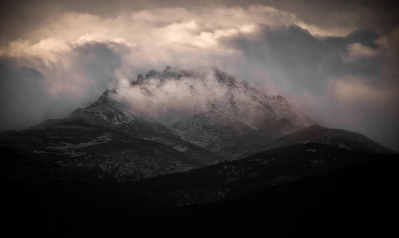 无人,横图,室外,白天,山,山脉,多云,西班牙,地形,乌云,宏伟,风景,摄影,剪影,阿维拉,彩图