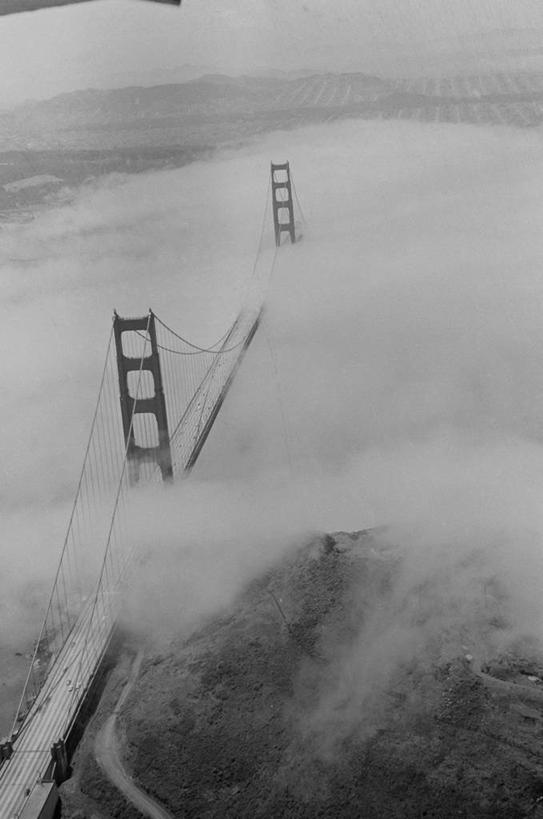 无人,竖图,黑白,室外,白天,雾,建筑,美国,地形,桥,运输,摄影,加利福尼亚,金门大桥,旧金山
