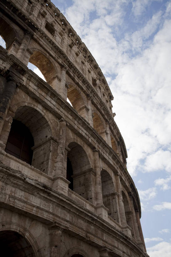 无人,竖图,室外,白天,仰视,建筑,首都,古罗马,废墟,天空,摄影,拱廊,圆形剧场,彩图,低角度拍摄