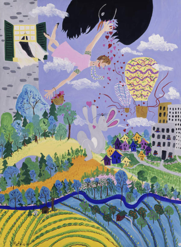 成年人,一个人,举,微笑,竖图,插画,室外,白天,绘画,自由,农业,数码,科技,河流,美景,窗户,鹰,仅一个女性,阴影,艺术,网络,鸟类,景观,田地,半空,高光,几何,计算机图形,古典,合成,图画,文化,飞,画,树,自然,动物,热气球,工艺品,品味,托,两只,景色,幻想,美术,电脑合成图,数码合成图,高雅,合成图,自然风光,漫画,家兔,写实,具体,具象,美学,无忧无虑,心型,举起,举手,举着,向上举,向上伸,向上托,张开手臂,彩图