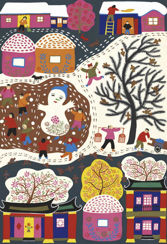 儿童,成年人,人群,竖图,俯视,插画,室外,白天,绘画,友谊,幸福,数码,科技,雪,建筑,狗,表演,准备,阴影,艺术,网络,梯子,推车,房屋,乡村,雪人,冬天,许多人,高光,几何,计算机图形,合成,图画,刺激,画,树,扮演,一群人,家畜,童年,颜料,明亮,美术,电脑合成图,数码合成图,演出,合成图,运送,手艺,漫画,写实,具体,具象,美术工艺,男孩,男人,女孩,女人,彩图,高角度拍摄,舞蹈,传统文化