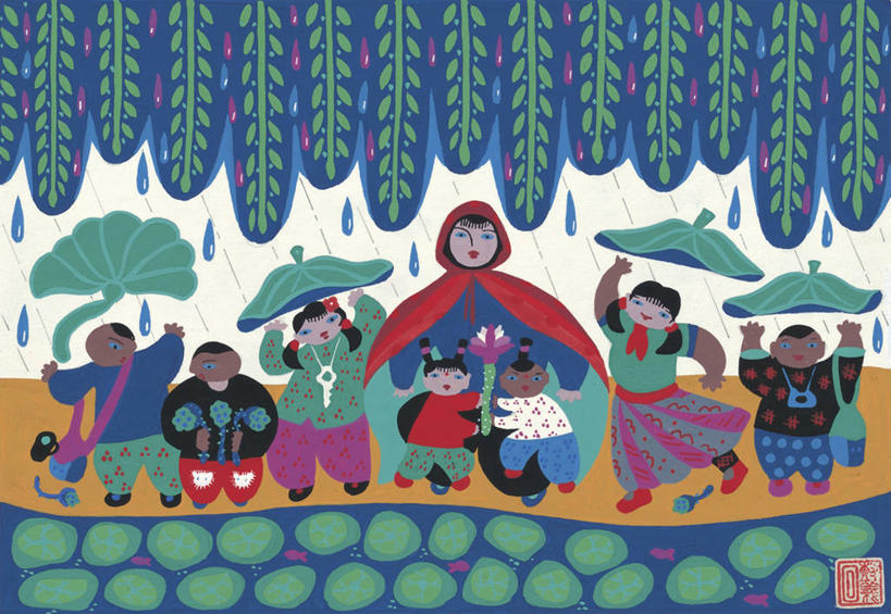 儿童,成年人,人群,站,举,横图,插画,室外,白天,绘画,数码,科技,雨,植物,叶子,一排,表演,湿,阴影,艺术,整齐,并排,网络,天气,高光,几何,计算机图形,合成,图画,拿着,画,扮演,排列,工艺品,托,人体,颜料,明亮,美术,电脑合成图,数码合成图,演出,合成图,队列,手艺,漫画,遮蔽,写实,具体,具象,美术工艺,男孩,女孩,女人,手臂,举起,举手,举着,向上举,向上伸,向上托,彩图,舞蹈,风帽,传统文化