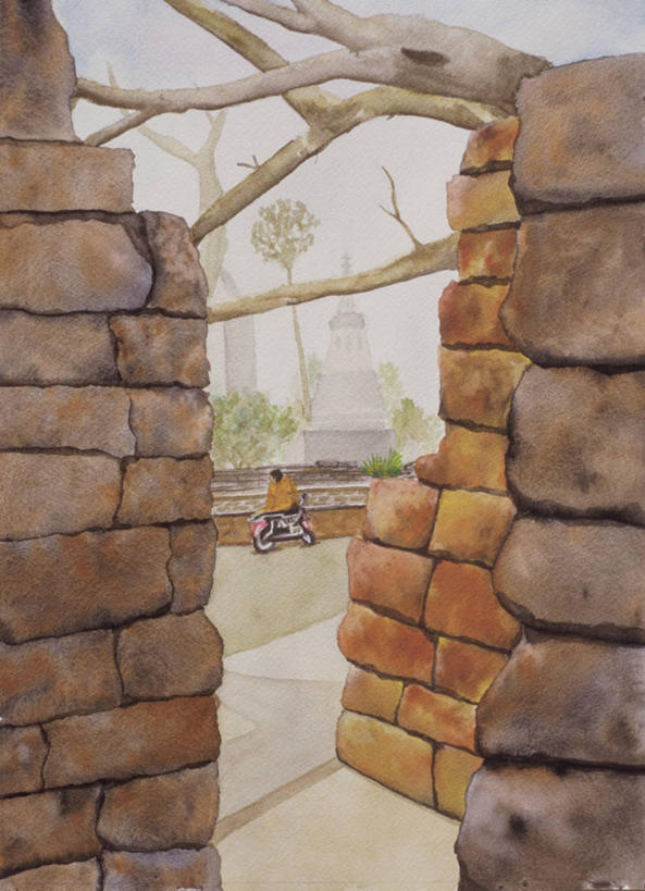 成年人,一个人,坐,竖图,插画,室外,白天,绘画,数码,科技,建筑,路,摩托车,仅一个男性,阴影,艺术,网络,枝,高光,几何,计算机图形,古典,合成,图画,文化,砖墙,废墟,画,树,天空,工艺品,品味,佛教,美术,电脑合成图,数码合成图,高雅,合成图,剪影,漫画,写实,具体,具象,美学,僧侣,彩图