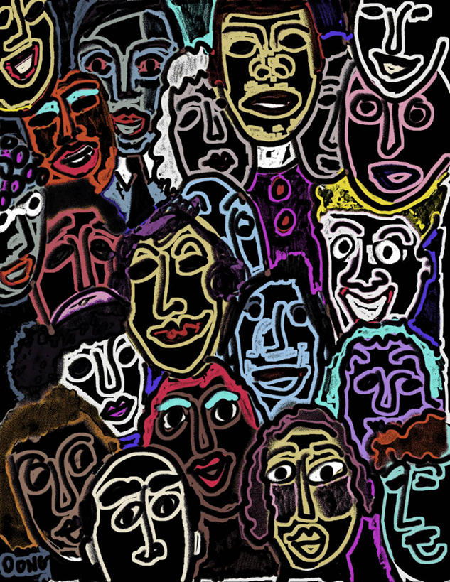 成年人,脸,头,脸颊,人群,观众,微笑,竖图,插画,抽象,聚会,绘画,幸福,数码,科技,阴影,黑色背景,艺术,网络,聚餐,许多人,高光,几何,计算机图形,古典,合成,图画,文化,肩膀,画,工艺品,社区,品味,一群人,人体,多样,美术,电脑合成图,数码合成图,高雅,合成图,群众,漫画,计算机制图,写实,具体,具象,美学,式样,想法,美术工艺,团结,男人,女人,头部,脸部,脸蛋,面部,彩图,全画面,全框架,全帧,全画幅