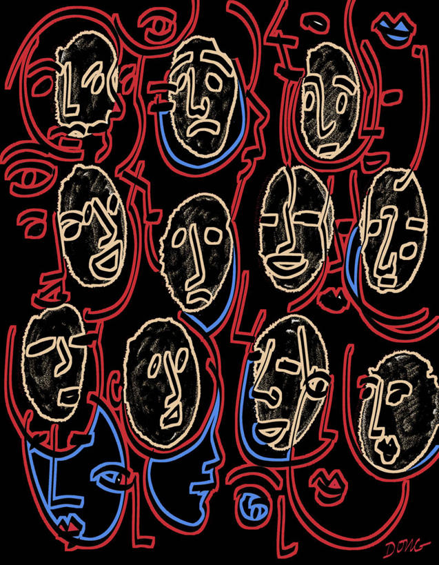 成年人,头,人群,观众,竖图,插画,抽象,聚会,绘画,数码,科技,阴影,黑色背景,艺术,网络,聚餐,许多人,高光,几何,计算机图形,古典,合成,图画,文化,现代,画,工艺品,社区,品味,一群人,人体,多样,美术,电脑合成图,数码合成图,高雅,合成图,身份,群众,反差,漫画,计算机制图,写实,具体,具象,美学,悲哀,想法,美术工艺,团结,头部,彩图,全画面,全框架,全帧,全画幅,性格
