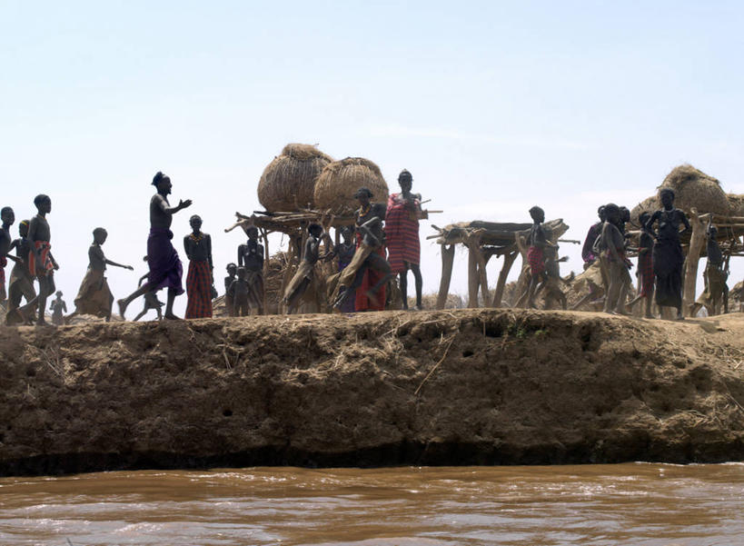 横图,室外,白天,农业,河流,水,非洲,埃塞俄比亚,河岸,田地,乡村,谷类,摄影,谷仓,牧人,彩图,传统文化