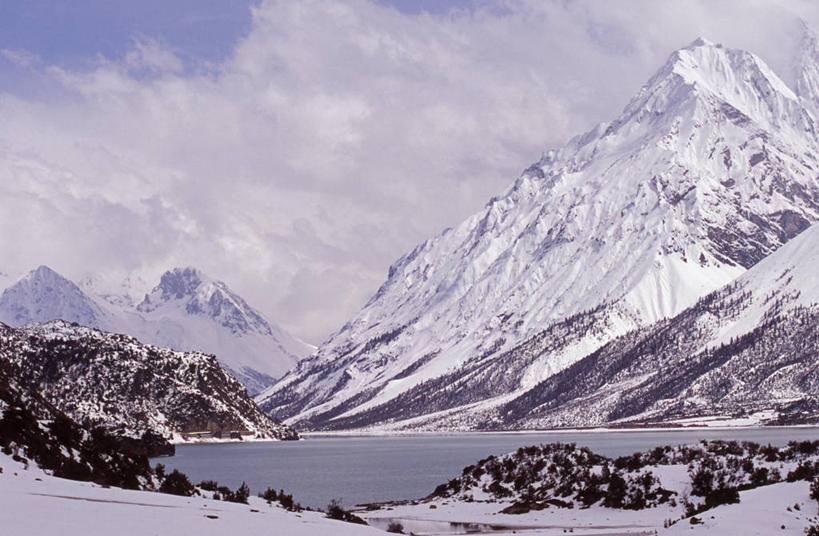 无人,横图,室外,湖,山,山脉,水,雪,中国,亚洲,地形,山顶,冬天,摄影,山脊,西藏自治区,喜马拉雅山脉,彩图,焦油,康巴