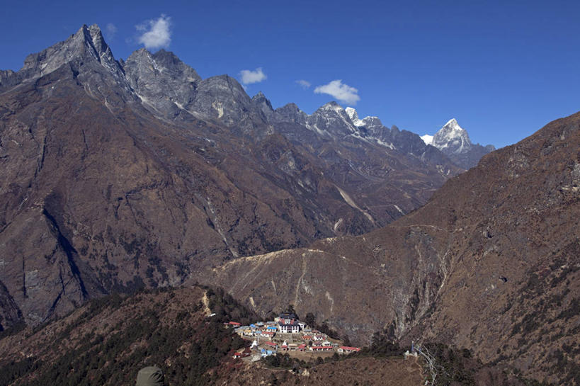 无人,横图,室外,山,山脉,雪,尼泊尔,亚洲,山顶,乡村,宏伟,摄影,宗教,佛教,山脊,修道院,喜马拉雅山脉,彩图,旅行,鲲鹏