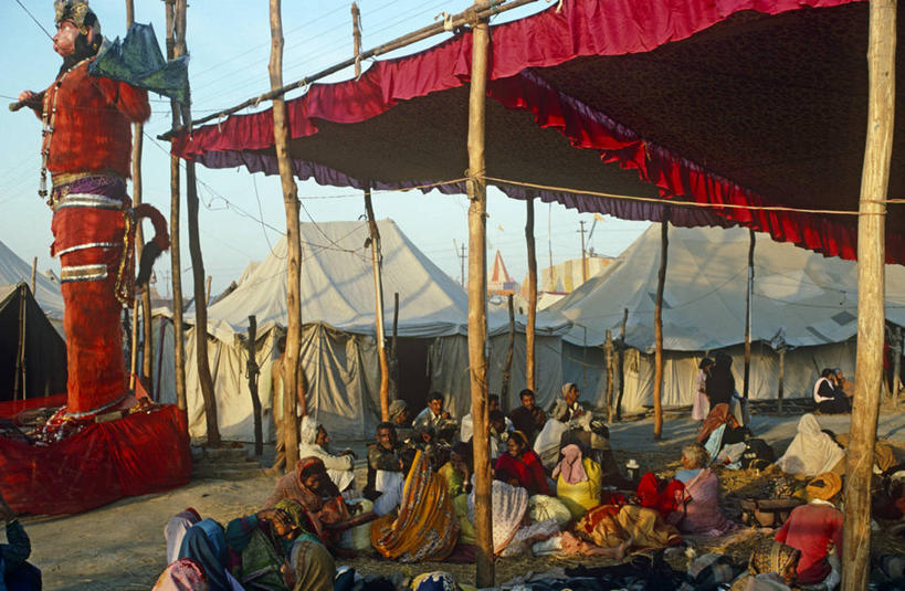 横图,室外,猴子,印度,节日,庆祝,雕像,帐篷,文化,庆典,摄影,纪念,露营,朝圣节,印度文化,印度教,北方邦,彩图,阿拉哈巴德