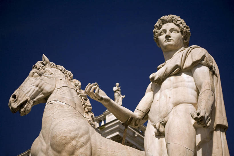 无人,广场,横图,马,意大利,欧洲,雕像,大理石,首都,摄影,卡比托利欧大广场,彩图