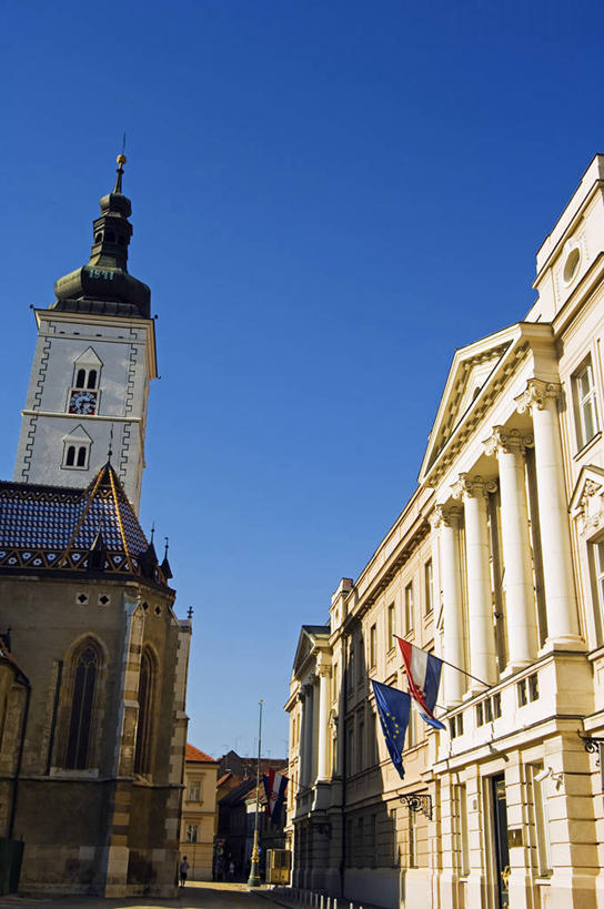 无人,教堂,竖图,室外,建筑,街道,雕塑,欧洲,克罗地亚,古城,首都,石墙,摄影,巴尔干,前南斯拉夫,萨格勒布,彩图,国会