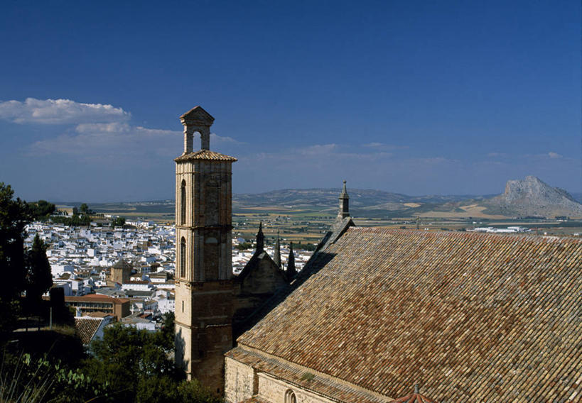 无人,横图,全景,天线,建筑,西班牙,欧洲,瓷砖,屋顶,地形,城镇,塔,风景,摄影,安达路西亚,安特克拉,彩图