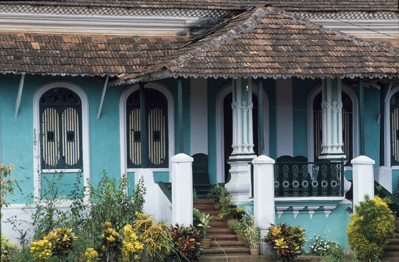 无人,横图,时尚,窗户,建筑,印度,百叶窗,房屋,绿色,摄影,住房,作画,果阿,彩图,门廊