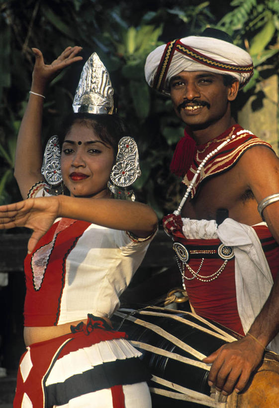 两个人,竖图,斯里兰卡,亚洲,摄影,康提,舞者,彩图,传统文化