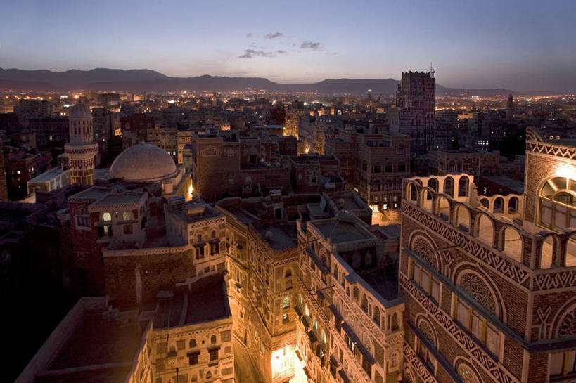 无人,横图,室外,天际线,城市,建筑,也门,首都,摄影,泥,中东,萨那,彩图,阿拉伯半岛