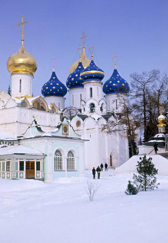 无人,竖图,室外,雪,俄罗斯,冬天,摄影,谢尔吉耶夫,彩图,大教堂
