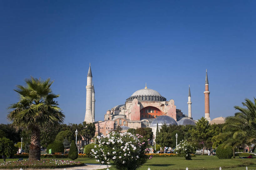 无人,横图,城市,建筑,欧洲,亚洲,摄影,宗教,尖塔,伊斯兰教,伊斯坦布尔,彩图,圣索菲亚大教堂