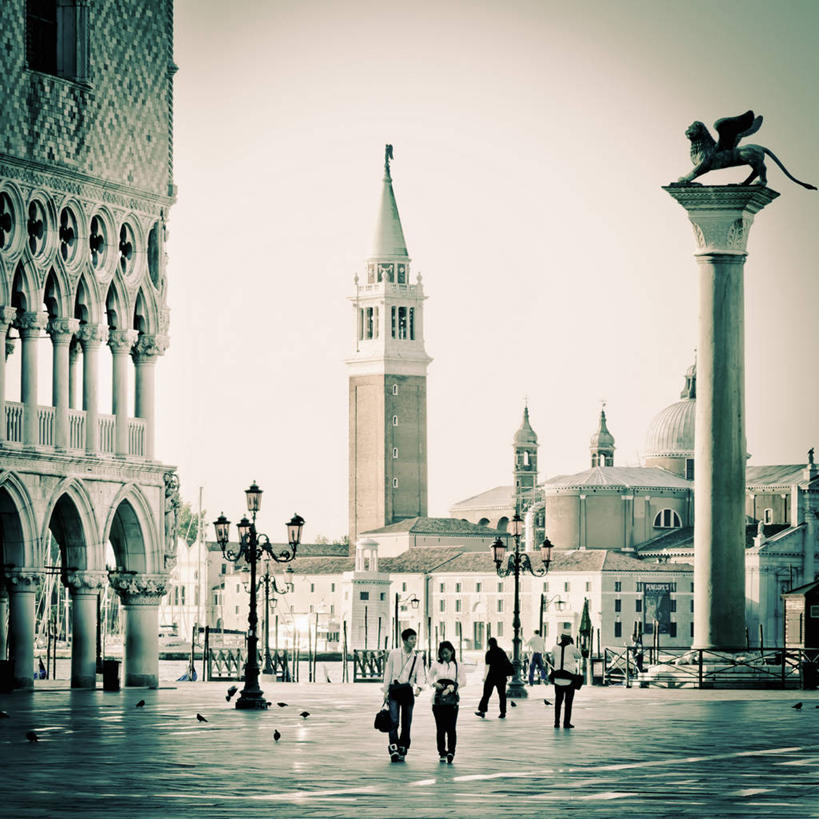 广场,宫殿,横图,方图,黑白,室外,白天,旅游,城市,意大利,欧洲,威尼斯,摄影,西欧,地中海文化,南欧,意大利文化,威尼托大区