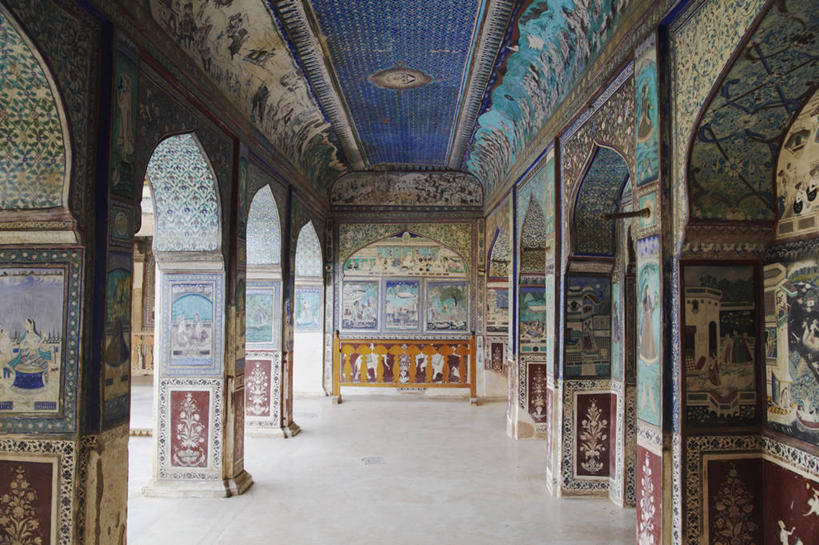 无人,横图,室内,白天,城市,印度,亚洲,艺术,走廊,壁画,摄影,作画,拉贾斯坦邦,美术工艺,印度次大陆,彩图,本迪,传统文化