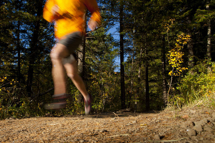 成年人,一个人,跑,横图,室外,白天,运动模糊,锻炼,森林,美国,仅一个男性,小路,半空,树,活力,摄影,生活方式,活动,部分,决心,怀俄明,杰克逊霍尔,冒险,彩图