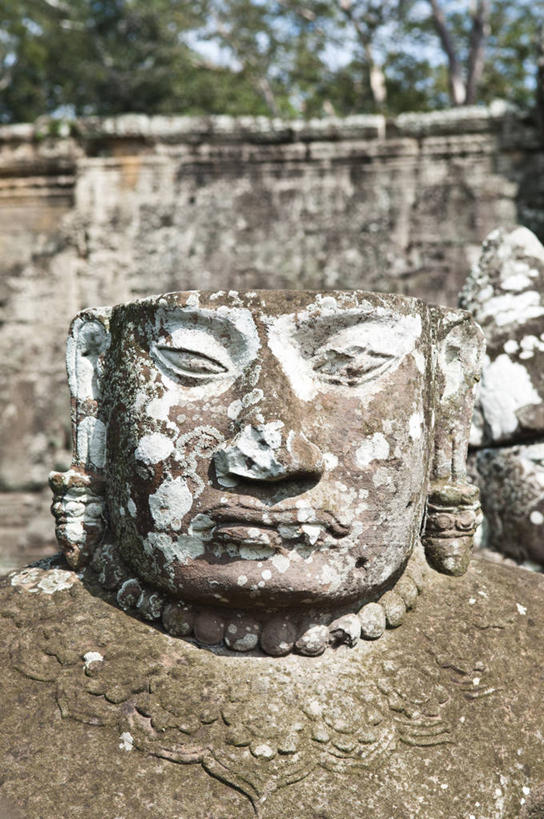 无人,竖图,室外,白天,柬埔寨,雕像,历史,破坏,破损,废墟,摄影,宗教,佛教,损坏,吴哥寺,灵性,彩图,联合国教科文组织,对焦,柬埔寨文化