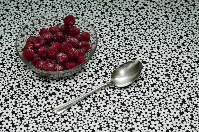 无人,横图,室内,纺织品,加拿大,许多,花纹,糖,很多,饮食,汤匙,碗,覆盆子,摄影,清新,健康食物,彩图