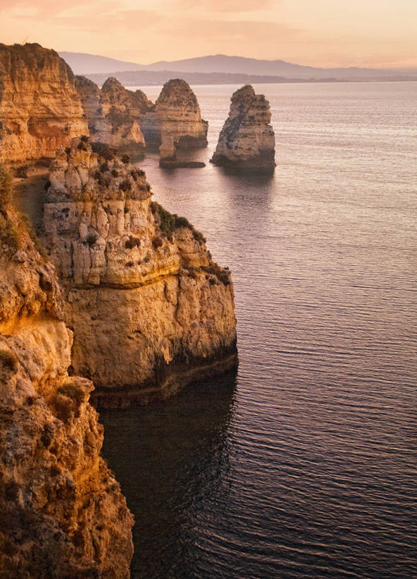 无人,竖图,室外,海洋,美景,山,山脉,葡萄牙,海岸线,景观,悬崖,黎明,风景,自然,景色,摄影,宁静,岩层,自然风光,法鲁区,自然地理,岩石,彩图