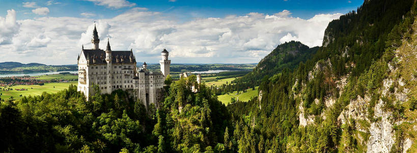 无人,横图,全景,室外,白天,建筑,德国,城堡,历史,天空,自然,摄影,德国文化,新天鹅城堡,巴伐利亚,彩图