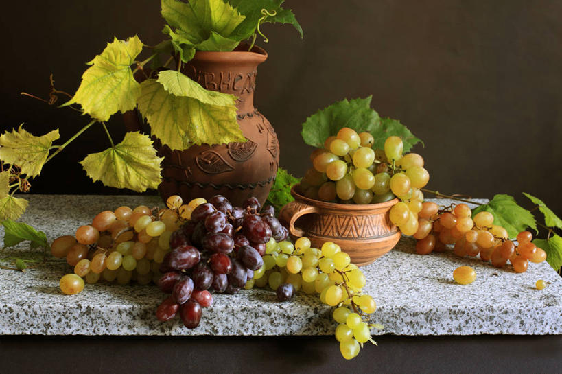 无人,横图,室内,室外,白天,葡萄,静物,花瓶,水果,乌克兰,许多,食品,很多,串,饮食,摄影,清新,健康食物,彩图