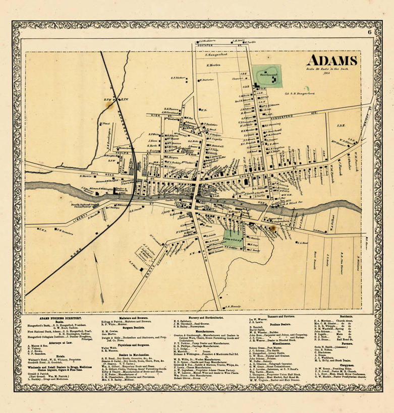 无人,竖图,地图,城镇,历史,古董,纽约州,亚当斯,彩图
