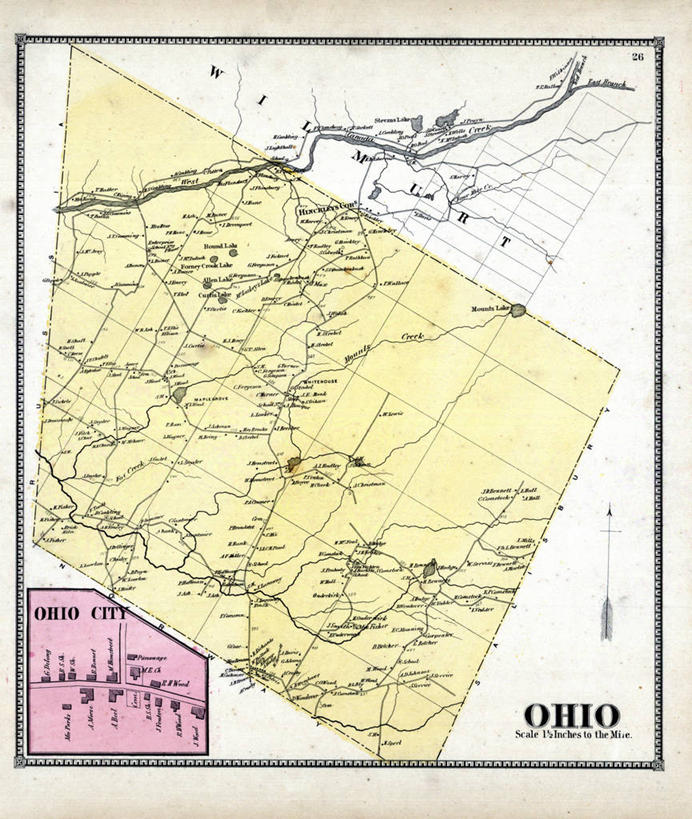 无人,竖图,地图,城镇,历史,古董,俄亥俄州,纽约州,彩图