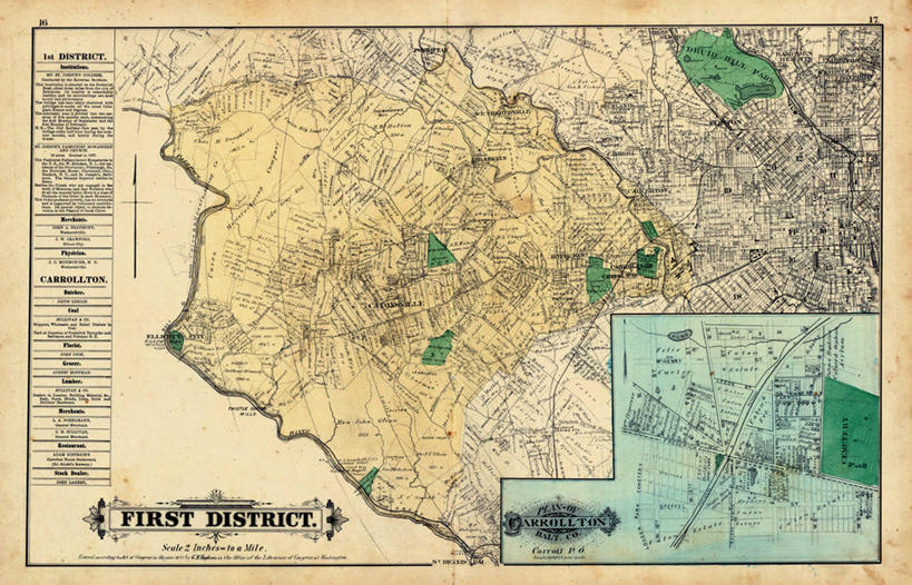 无人,横图,地图,城镇,历史,古董,马里兰,彩图