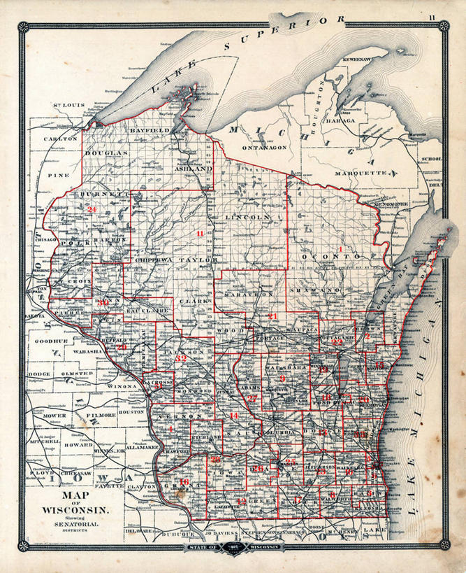 无人,竖图,地图,历史,古董,威斯康星,彩图