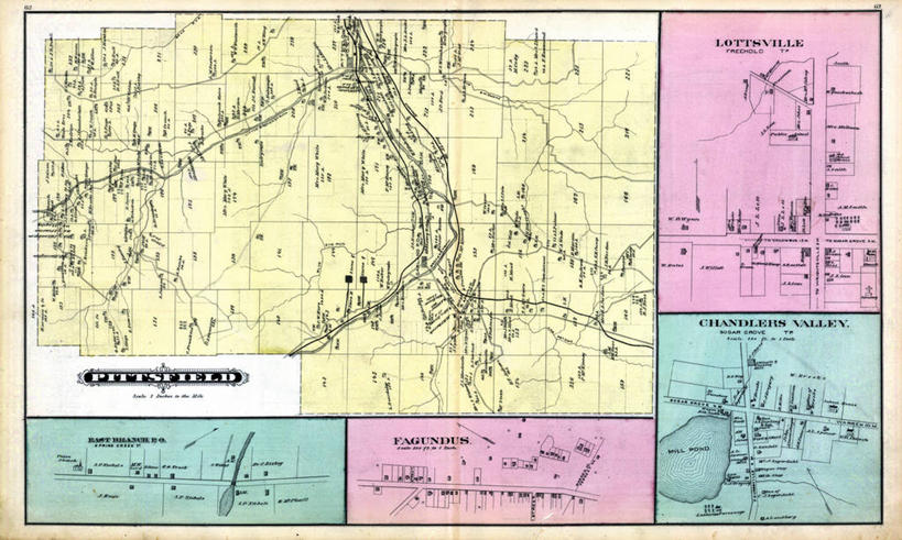 无人,横图,地图,城镇,历史,古董,宾夕法尼亚,彩图,皮茨菲尔德