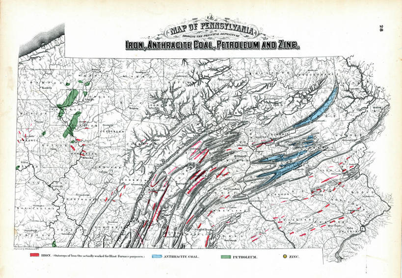 无人,横图,地图,历史,古董,石油工业,宾夕法尼亚,无烟煤,彩图