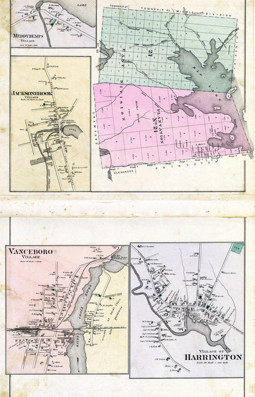 无人,竖图,地图,历史,古董,缅因州,彩图,哈灵顿