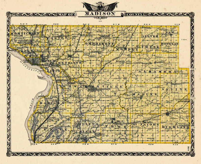 无人,横图,地图,历史,古董,伊利诺斯州,彩图