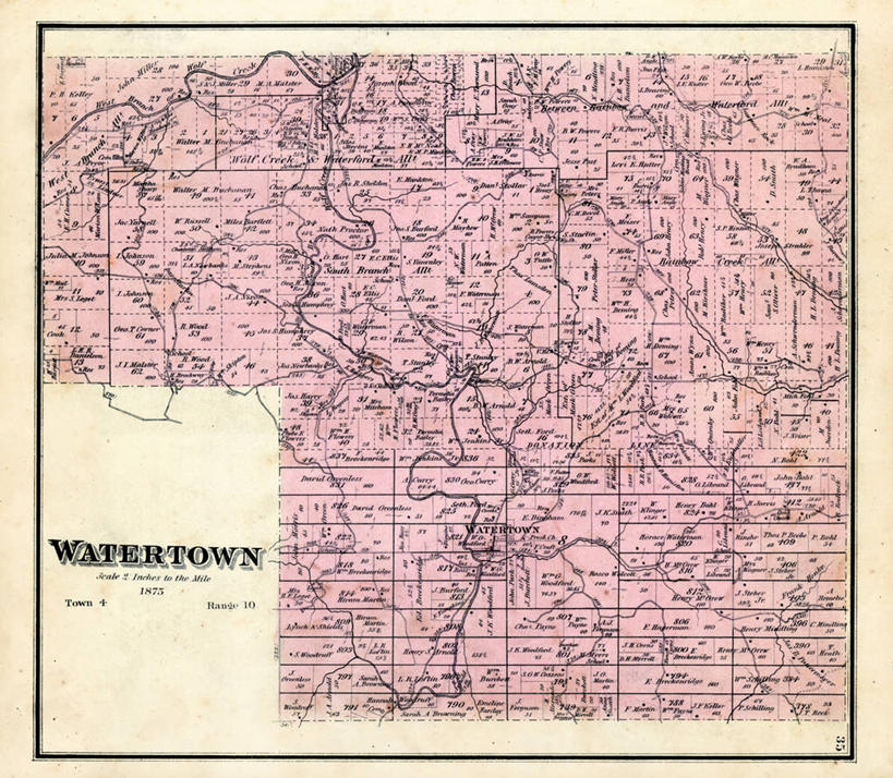 无人,横图,地图,历史,水城,古董,俄亥俄州,彩图,地图学