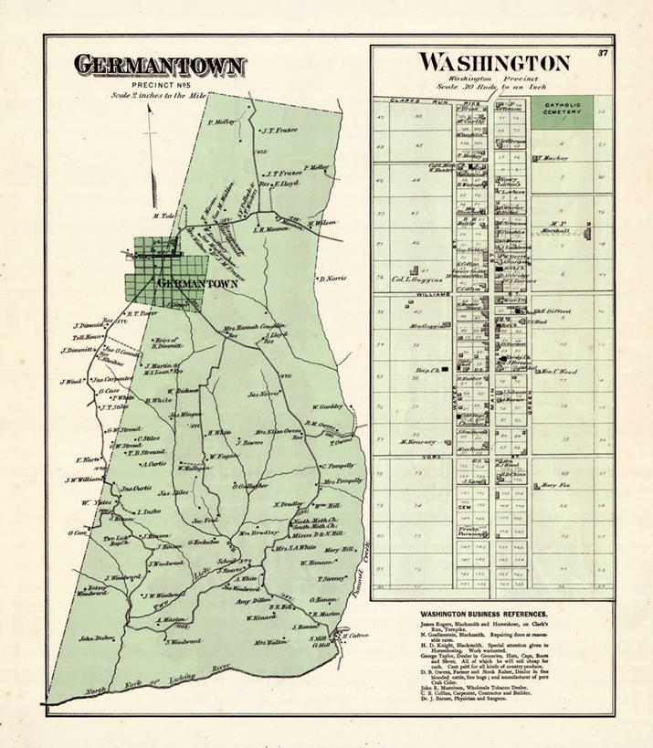 无人,竖图,地图,城镇,历史,古董,肯塔基州,彩图,地图学