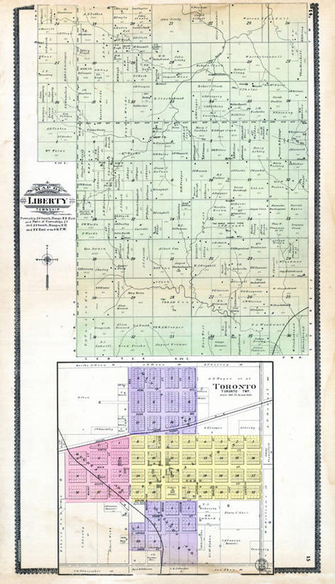 无人,竖图,地图,历史,古董,多伦多,堪萨斯,彩图,地图学