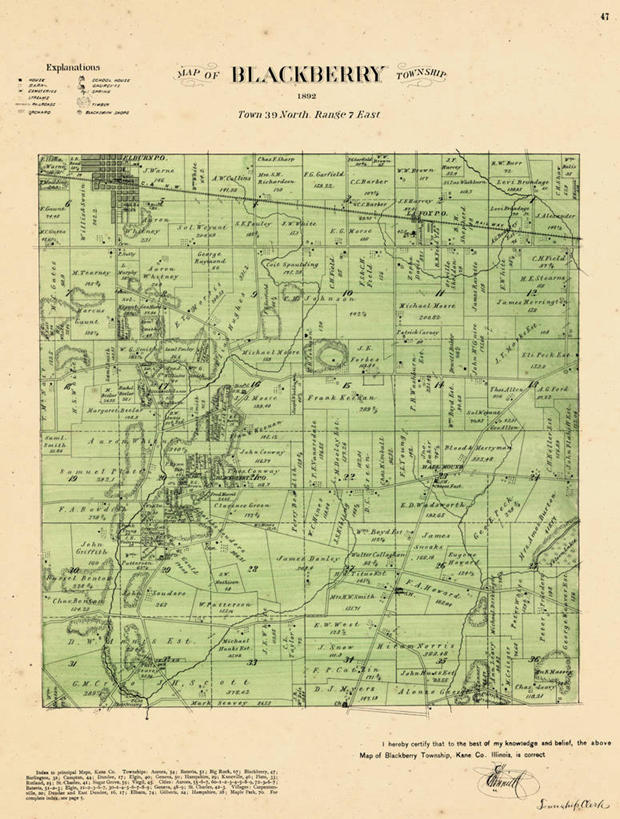 无人,竖图,地图,历史,古董,伊利诺斯州,黑刺莓,彩图,地图学